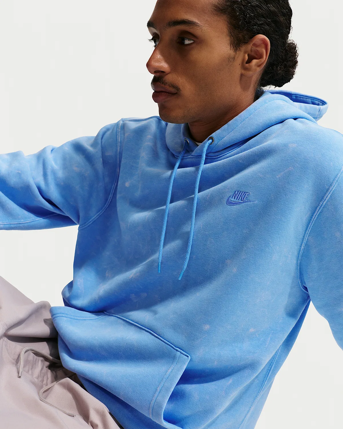 Мужская флисовая худи Nike Sportswear Club с эффектом состаривания, University Blue/University Blue — фото 3