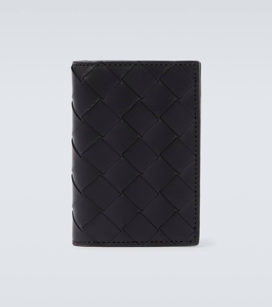 

Кожаный кошелёк Intrecciato Bottega Veneta, Black/Grass-Silver