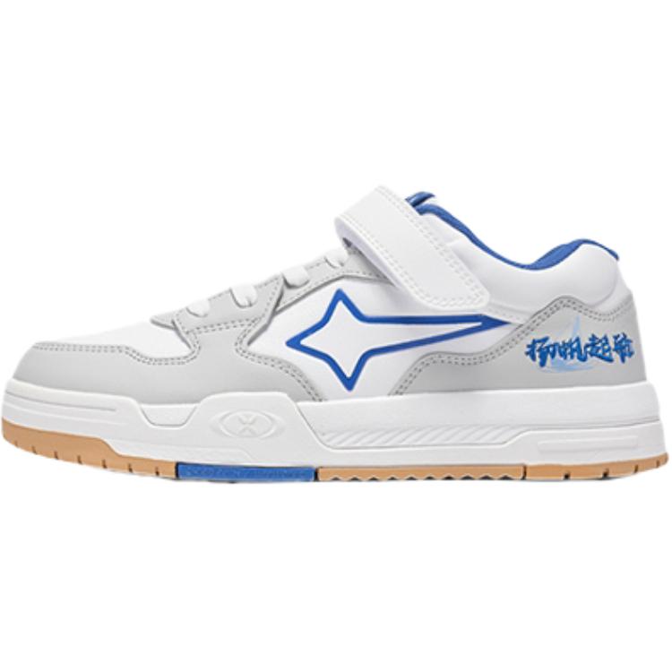 

XTEP Непромокаемые устойчивые к истиранию низкие детские скейтбординговые туфли White/Sunlight Blue для подростков