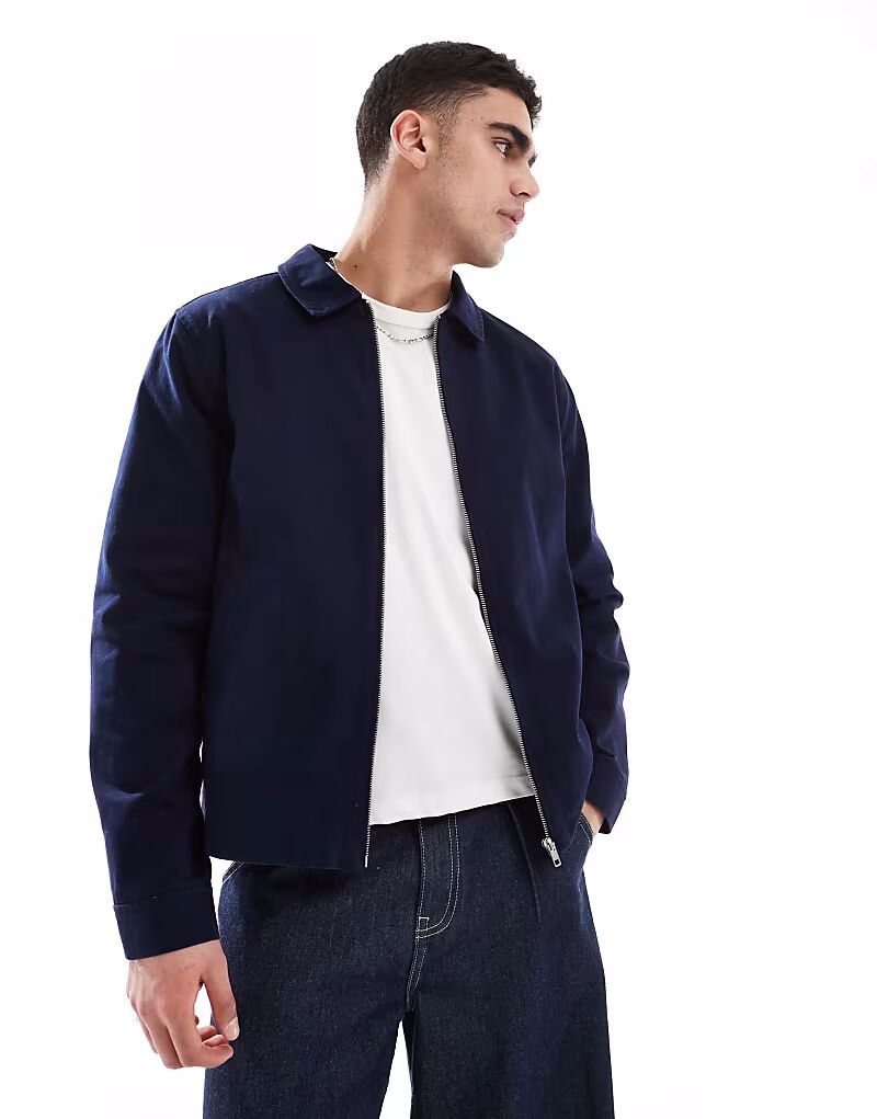 

Куртка харрингтон ASOS DESIGN темно-синего цвета