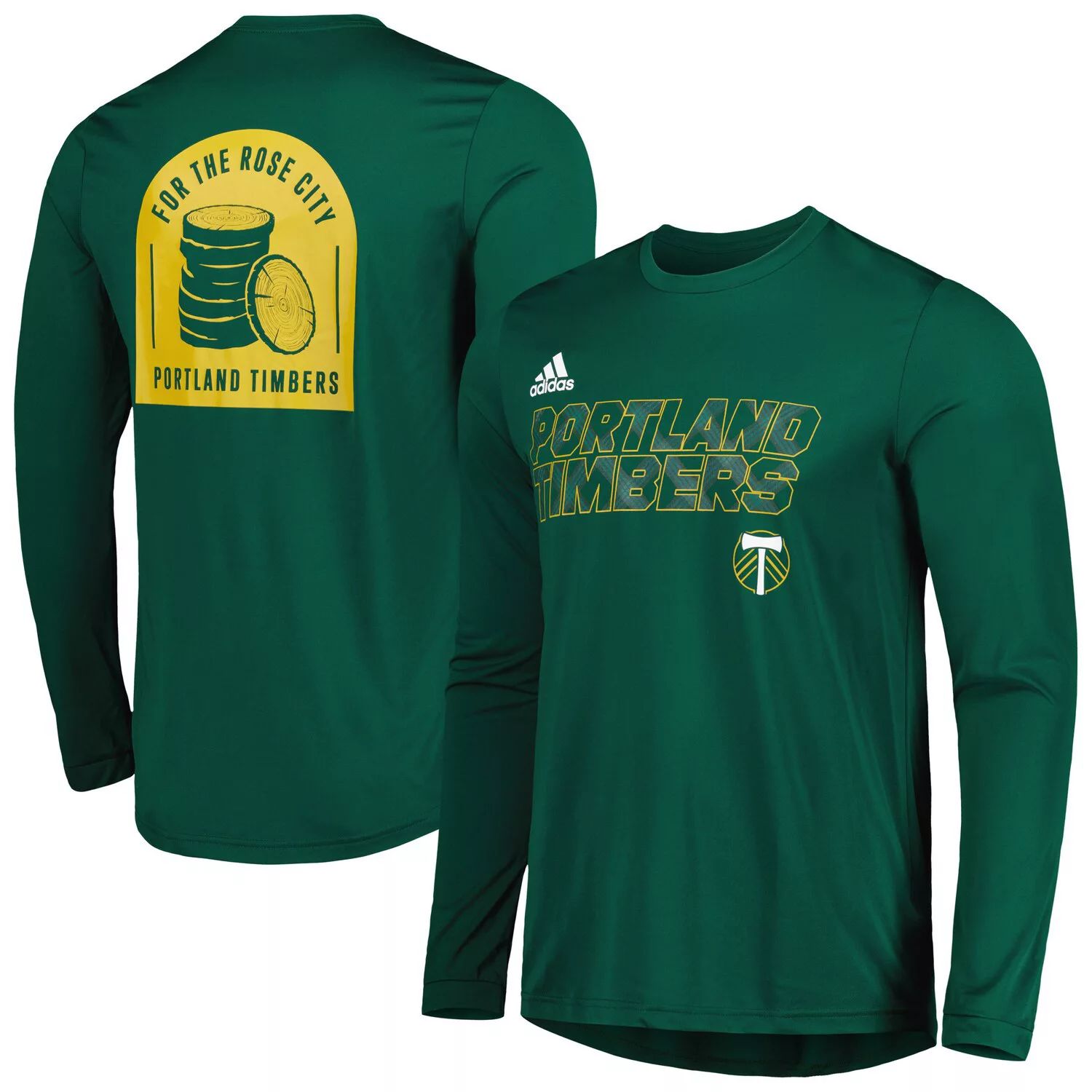 

Мужская зеленая футболка Portland Timbers Jersey с крючками AEROREADY с длинным рукавом adidas, Зеленый, Мужская зеленая футболка Portland Timbers Jersey с крючками AEROREADY с длинным рукавом adidas