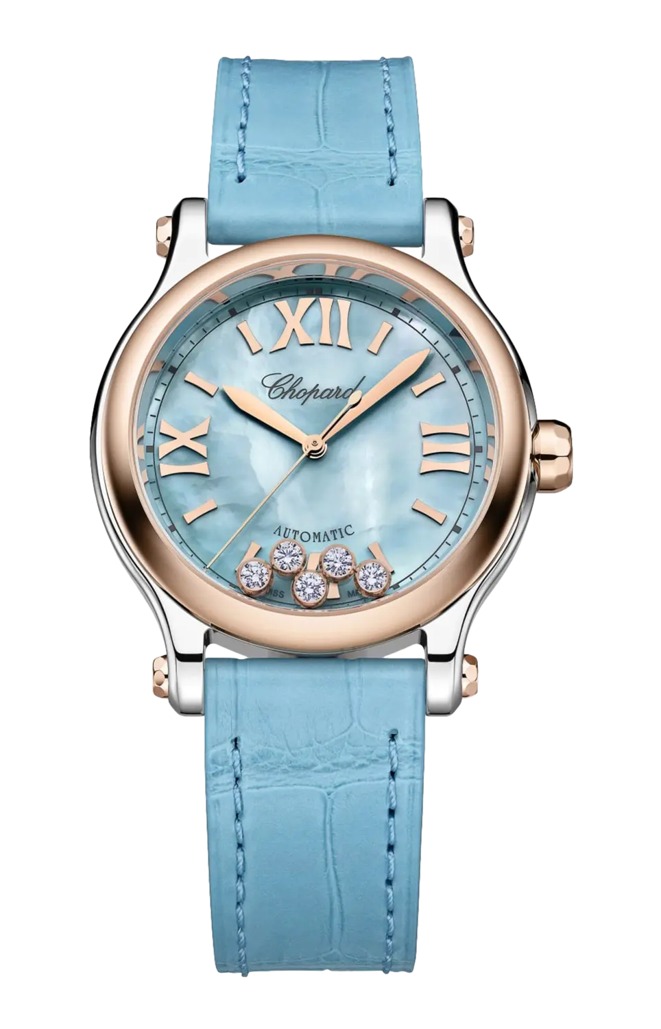 

Часы Chopard Happy sport из розового золота с бриллиантами 33 мм