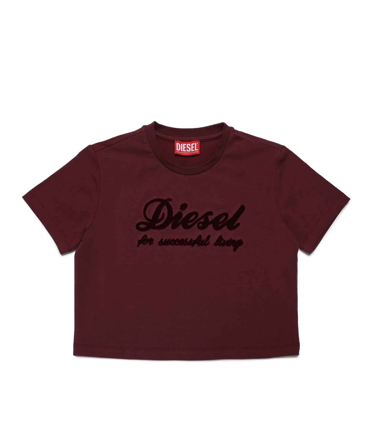 Детская футболка с логотипом DIESEL KIDS бордовая
