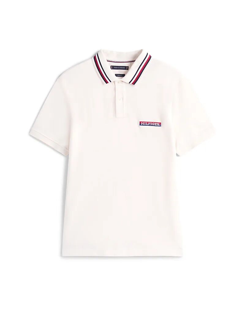 

Рубашка-поло Tommy Hilfiger с кантом цвета «грязно-белый»