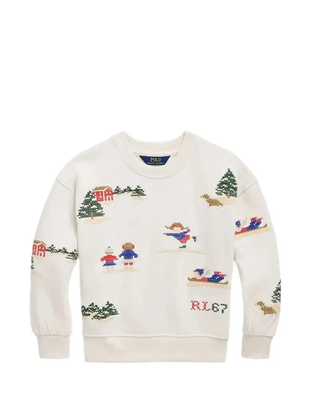 Свитшот с круглым вырезом Polo Ralph Lauren Kids, бежевый