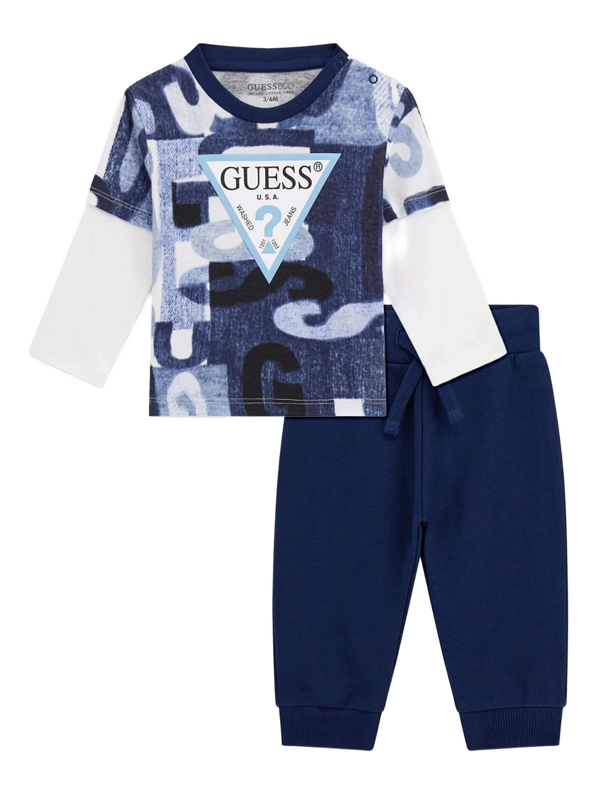 

Брюки с кулисками на манжетах Guess Kids, синий
