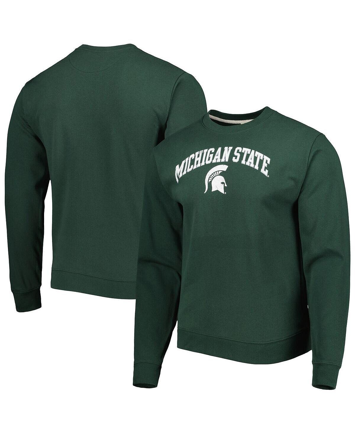 

Мужской зеленый флисовый пуловер Michigan State Spartans 1965 Arch Essential, толстовка League Collegiate Wear