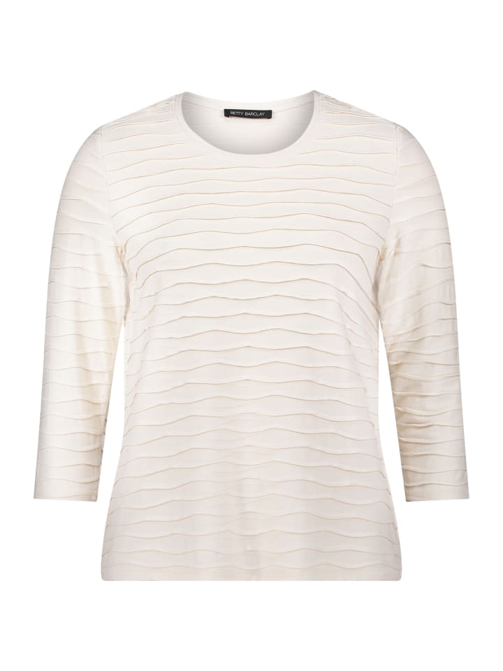 

Betty Barclay Простая футболка с волнообразным узором бежевого цвета, Бежевый, Betty Barclay Простая футболка с волнообразным узором бежевого цвета