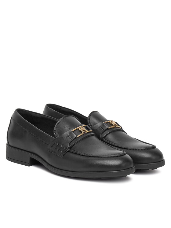 Тапочки Th Logo Leather Loafer FW0FW08705 Tommy Hilfiger, черный — фото 2