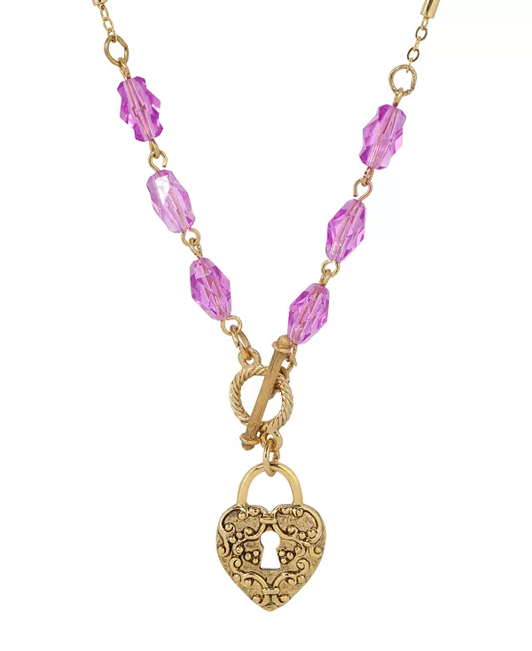 

Кулон в форме сердца из фиолетовых бусин филигранной формы 2028, purple