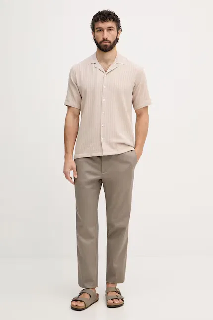 Брюки чинос из хлопка с эластаном Emporio Armani, бежевый — фото 2