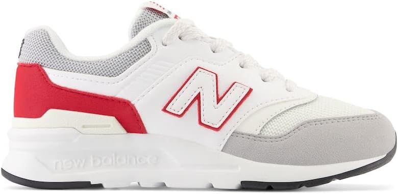 Детские кроссовки New Balance 997h V1 на шнуровке (унисекс), белый/красный — фото 3