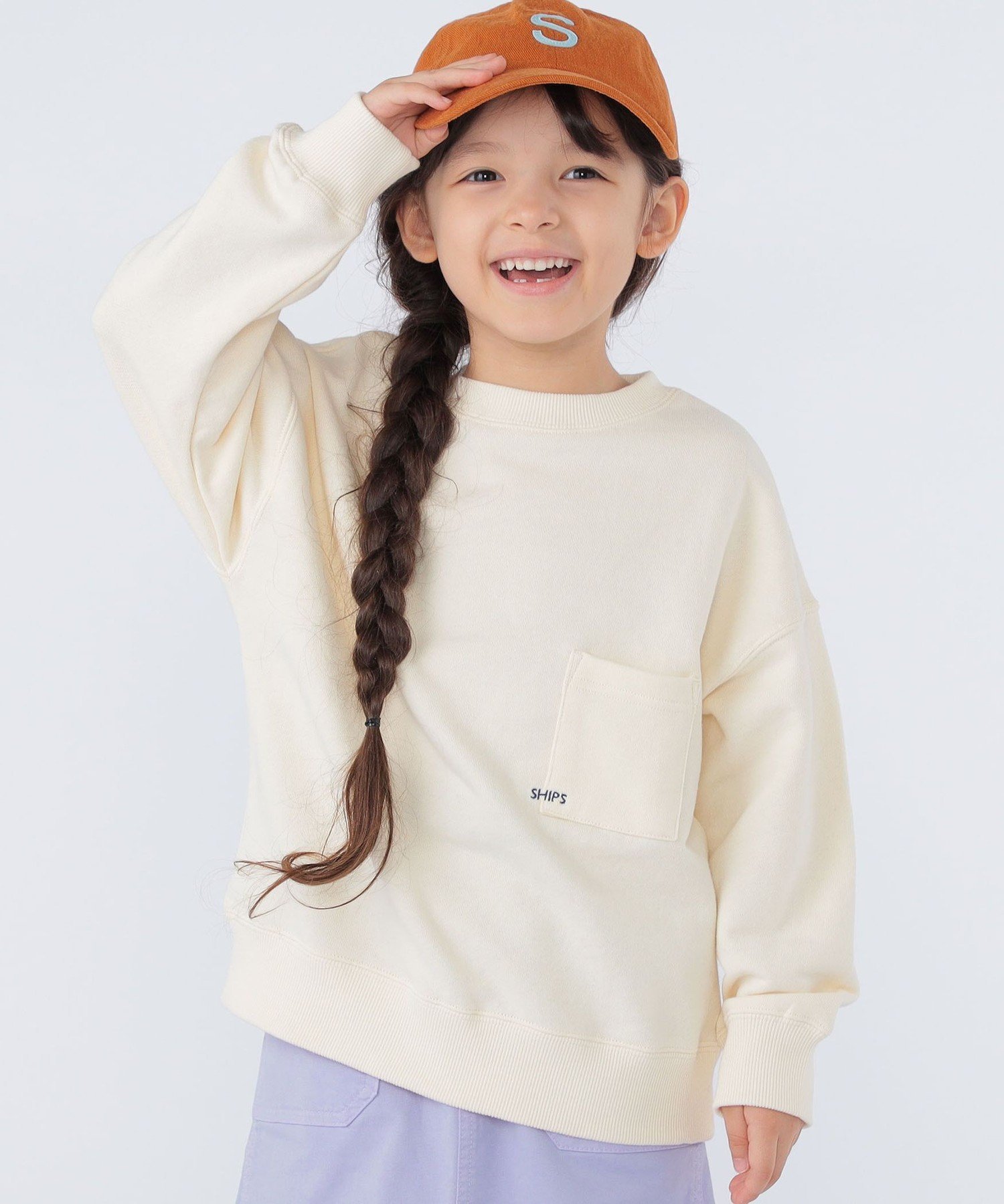 Детская футболка SHIPS 100~160 см / Свитшот с микрологотипом SHIPS KIDS, Natural