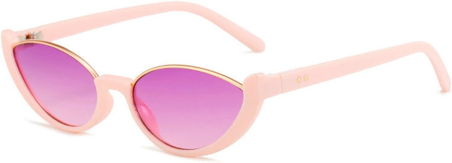 

Уникальные маленькие солнцезащитные очки в стиле хип-хоп для женщин, ретро-стиль, полуободковая оправа, «кошачий глаз», мужские солнцезащитные очки UV400 COTIA, Purple