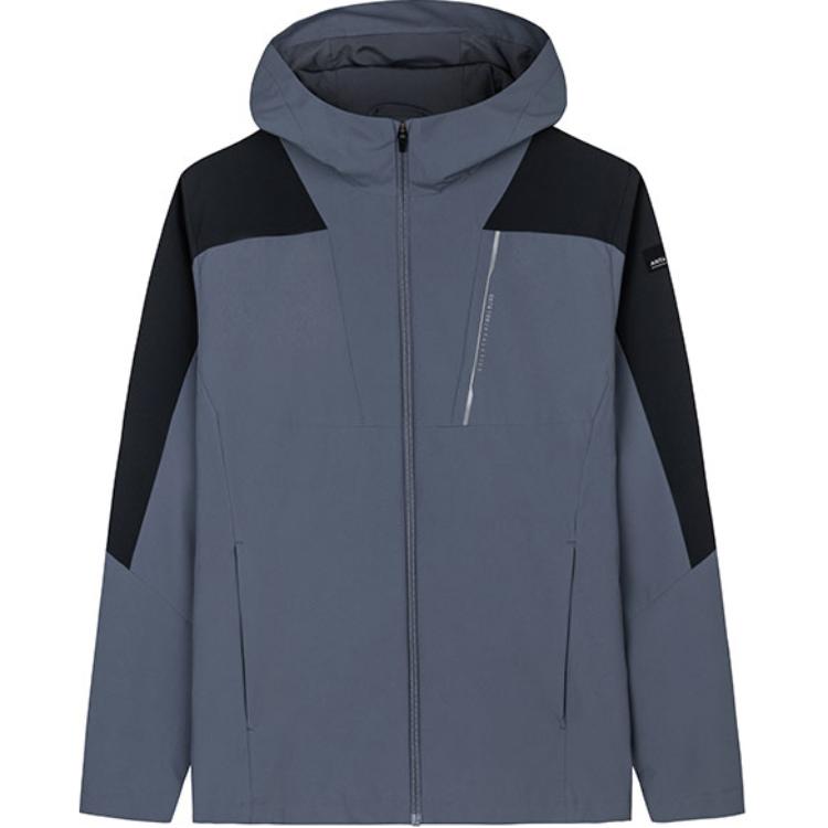 

ANTA Разнообразие тренировочных курток тренч черный мужской базовый серый, Basic Black/Men's Gray