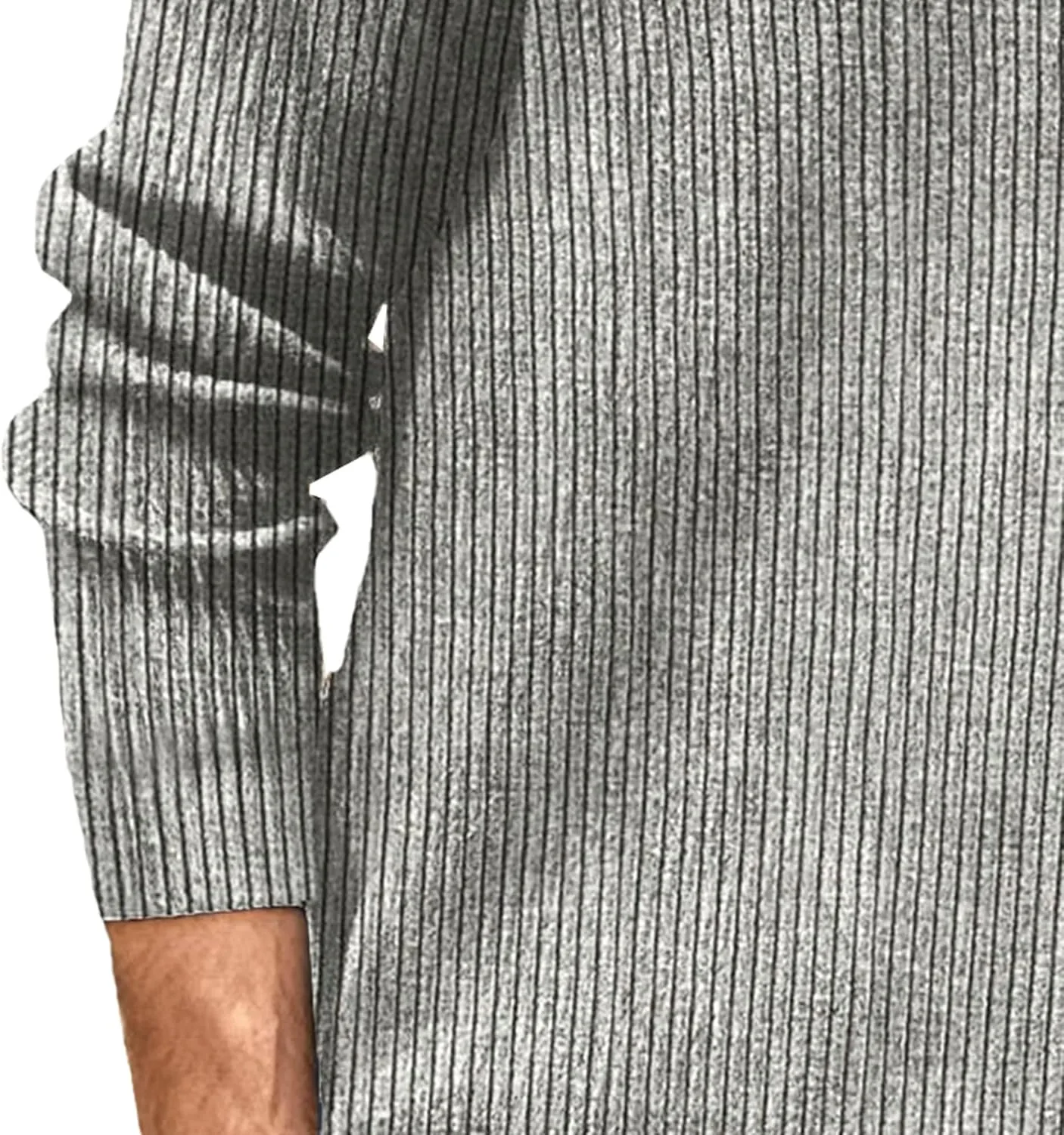 Мужской вязаный поло свитер Slim Fit с молнией — фото 3