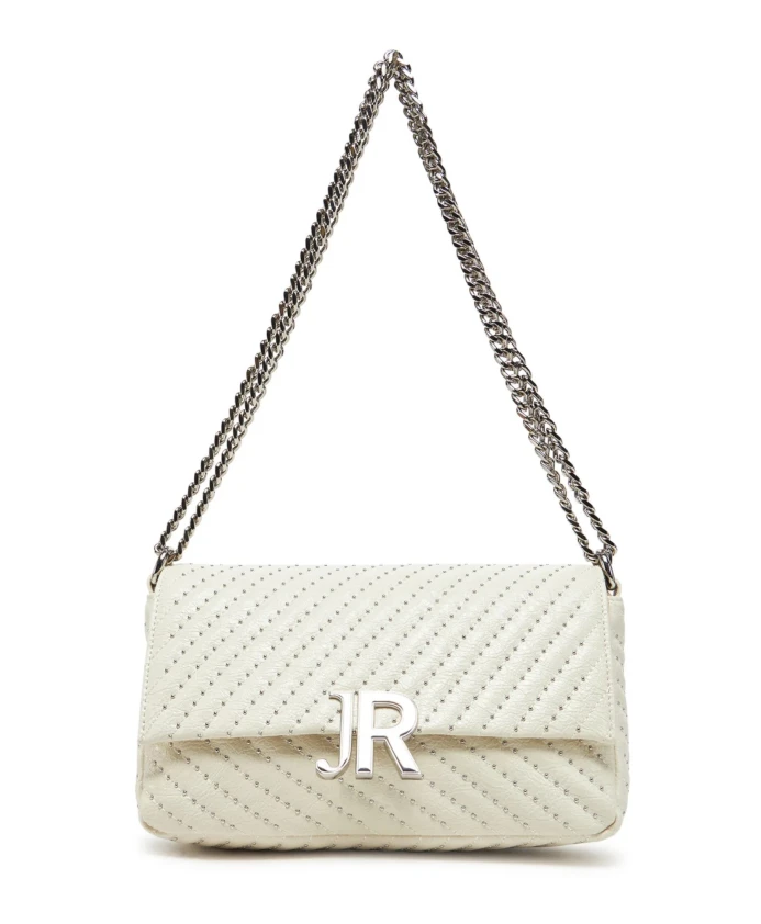 

Белая сумка-шоппер с серебряными акцентами John Richmond, белый