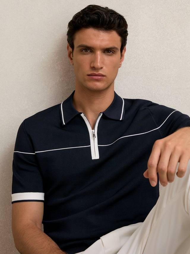 

Брэдфорд поло с застежкой-молнией на воротнике Reiss