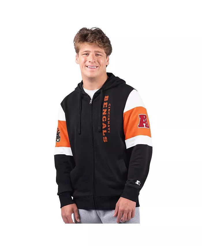 

Мужская черная худи с молнией Cincinnati Bengals Extreme Full-Zip Starter