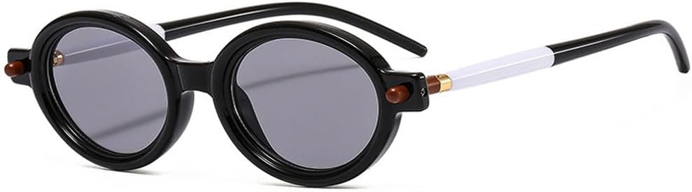 

Популярные модные солнцезащитные очки маленького овального размера для женщин в стиле ретро с прозрачными линзами цвета океана, для мужчин в стиле панк с заклепками, солнцезащитные очки UV400 TKKTLLT, Black Light Gray