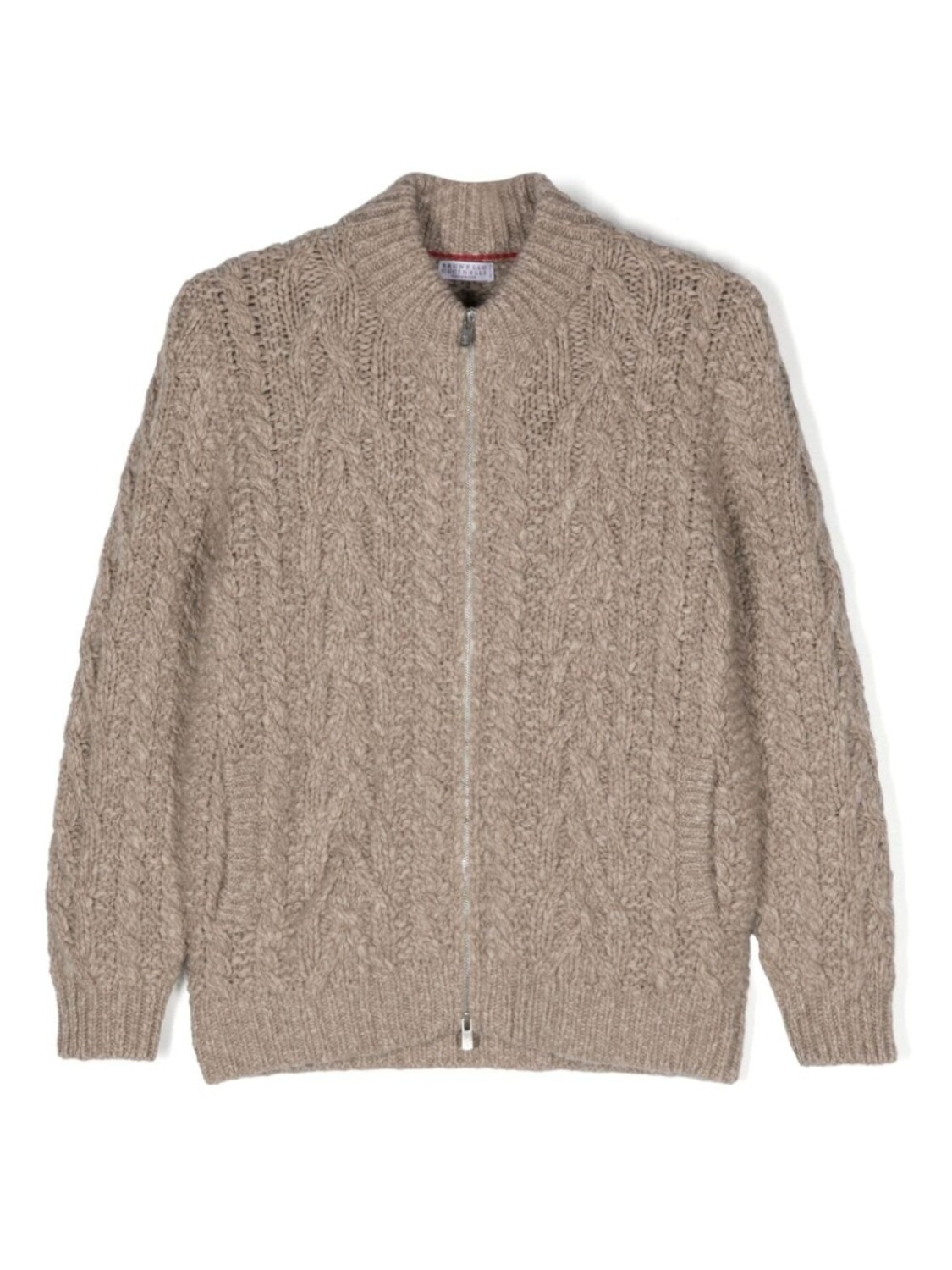 

Brunello Cucinelli Kids кардиган фактурной вязки, нейтральный цвет