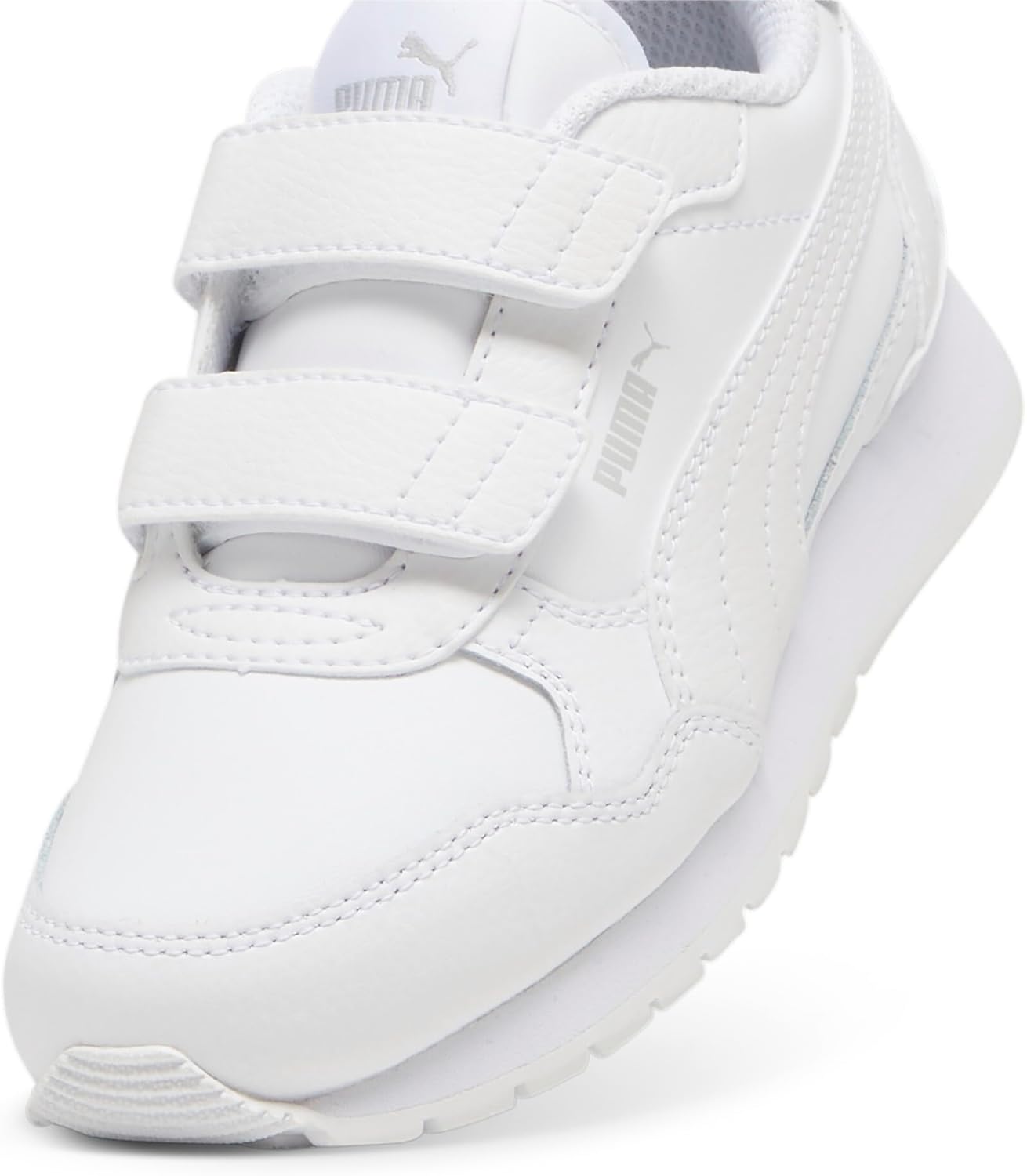 Кроссовки Puma St Runner унисекс-детские на липучке, белый/серый — фото 2