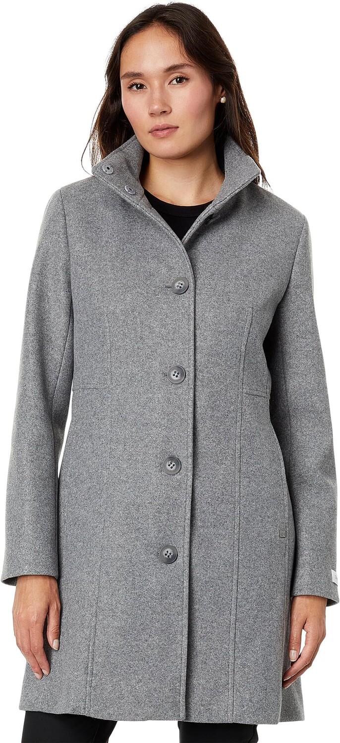 

Пальто с воротником-стойкой Calvin Klein, цвет Medium Grey Melange