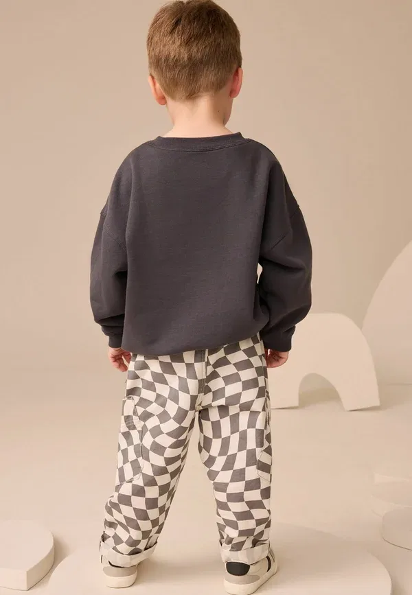 Сет свитшот Regular fit Next, цвет угольная клетка — фото 3