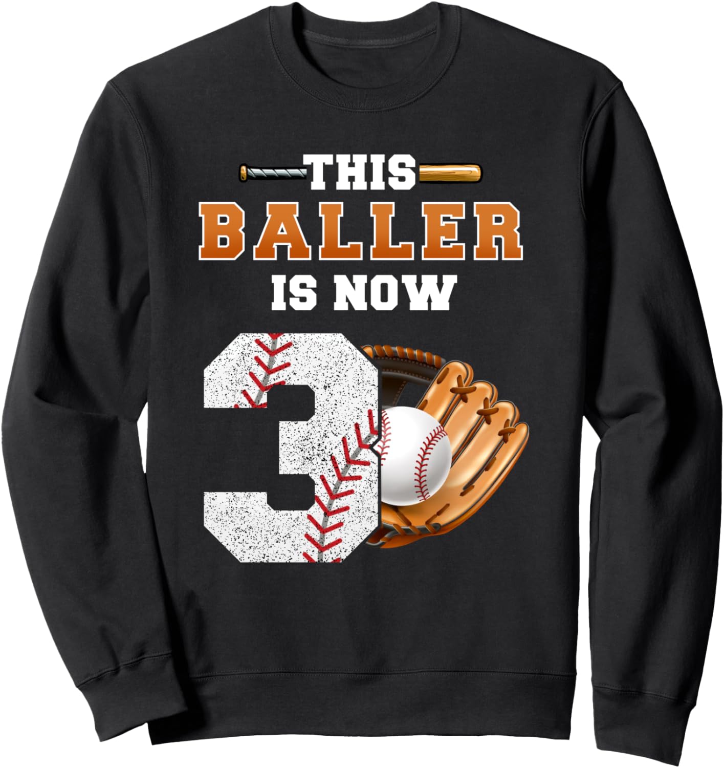 

Этот баскетболист теперь 3-летний мальчик в бейсбольной форме. Толстовка на 3-й день рождения Birthday Baseball Player Theme Bday Party Gifts, черный