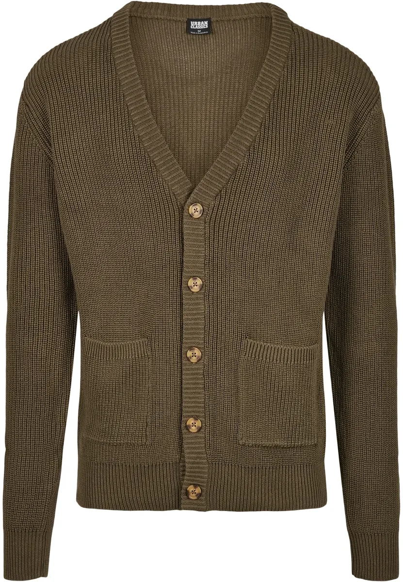 

URBAN CLASSICS Вязаная флисовая куртка " Urban Classics Men's Boxy Cardigan" (1 шт.), без капюшона, оливковый
