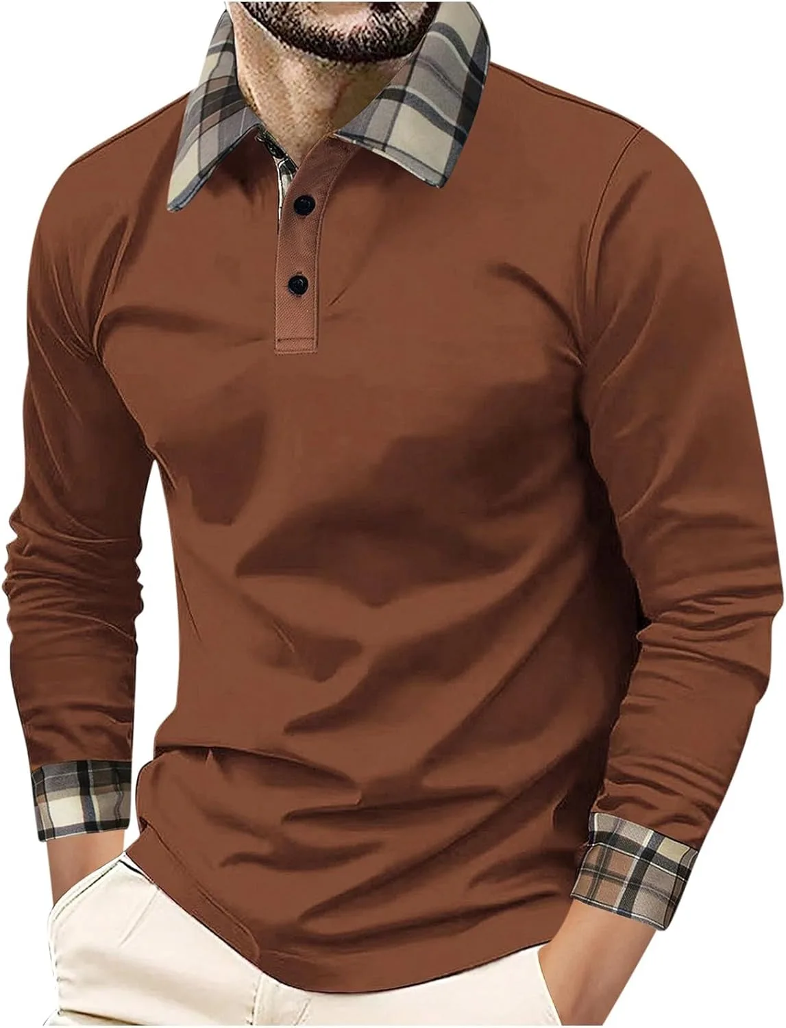 

Мужская поло с длинным рукавом Quick Dry, цветной блок