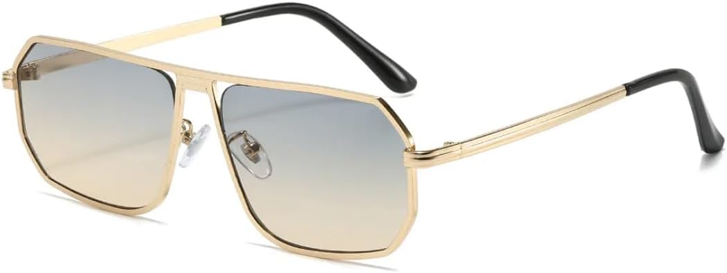 

Классические солнцезащитные очки в крупной оправе для женщин и мужчин, роскошные, винтажные, металлические, популярные, в стиле стимпанк, с защитой от УФ-излучения UV400 (золотисто-зеленый чай) TVTBBVV, Gold Green Tea