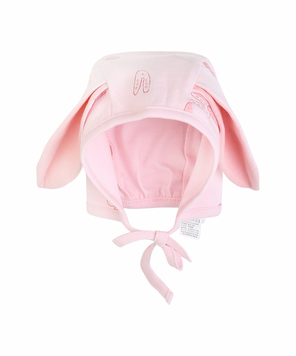 Хлопковый модал, комбинезон и шапка с изображением кролика Moimoln, Pink — фото 4