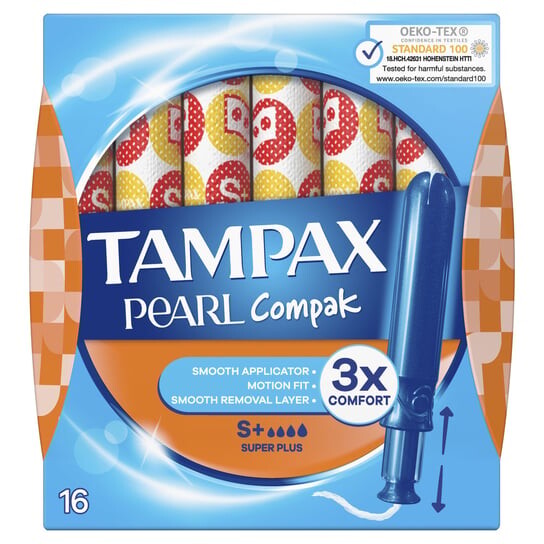 

Тампоны Tampax Pearl Compak Super Plus с аппликатором, 16 шт.