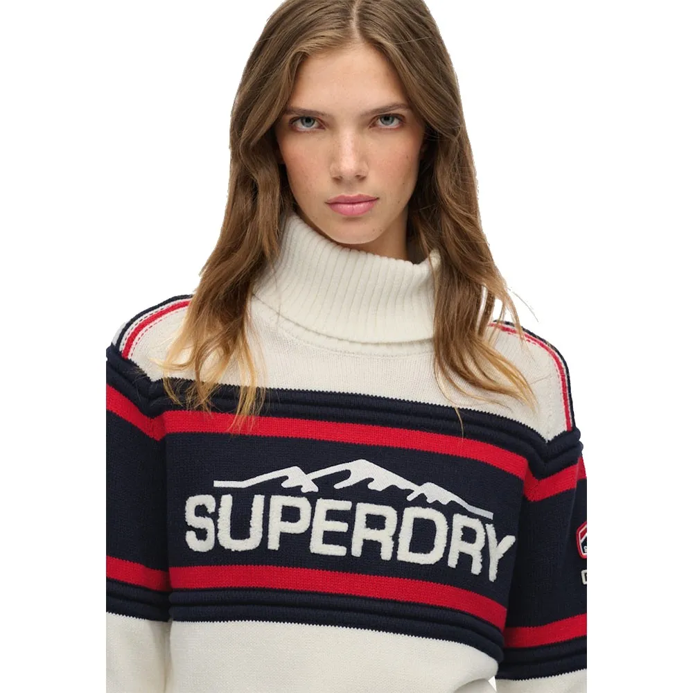 Свитер с высоким воротником Superdry Apres Ski, белый — фото 4