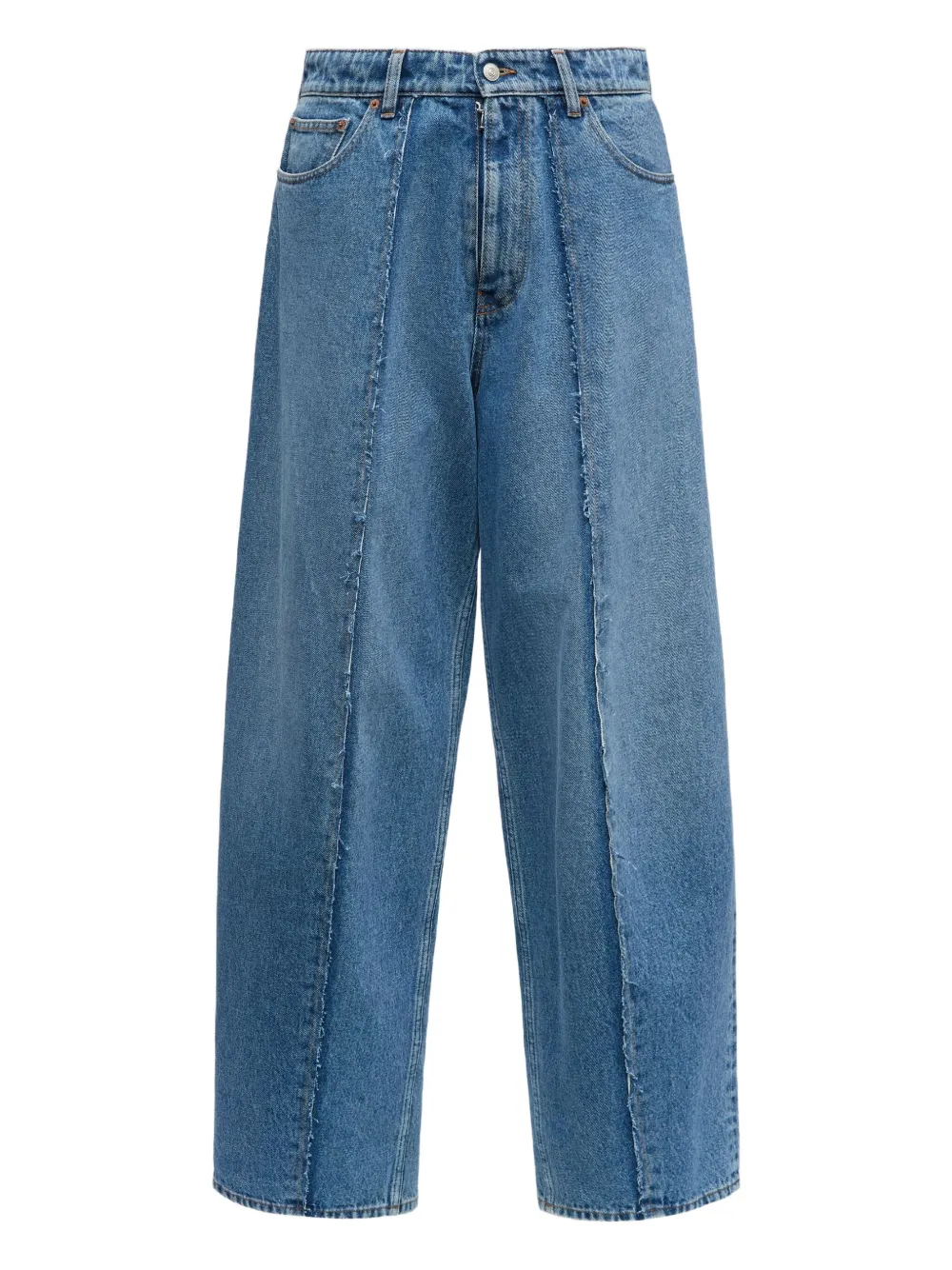 

Джинсы с бахромой MM6 Maison Margiela, синий