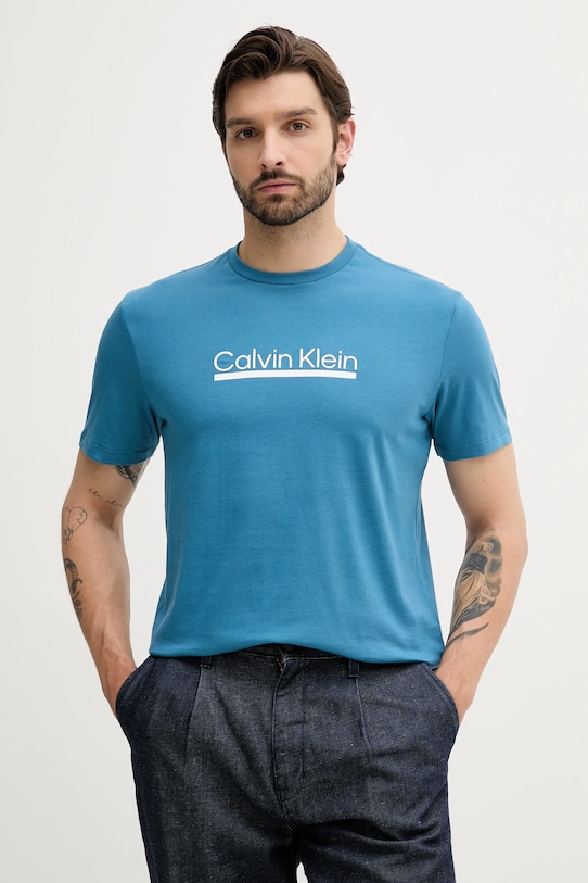 

Хлопковая футболка Calvin Klein, бирюзовый