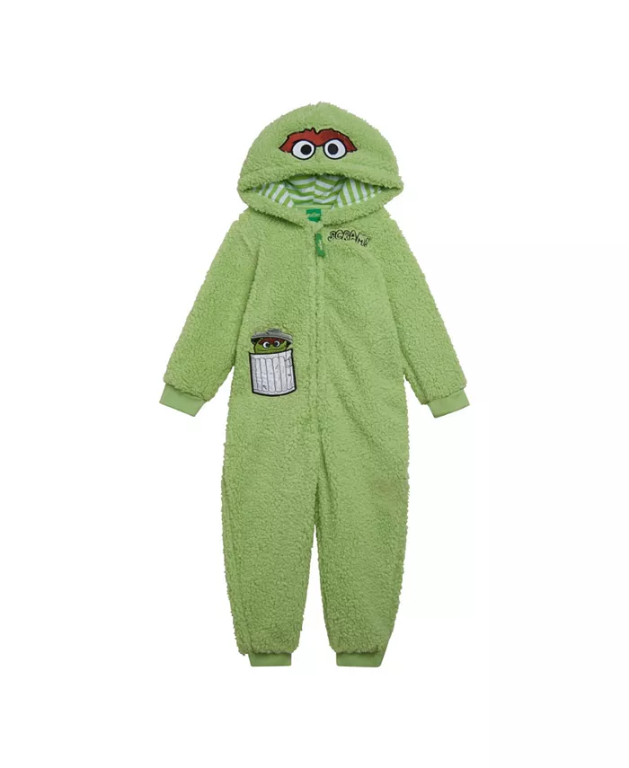 

Детский уютный комбинезон на молнии из шерпа для мальчиков Baby Boys Cozy Sherpa Zip Up Cosplay Costume Coverall Sesame Street, зеленый