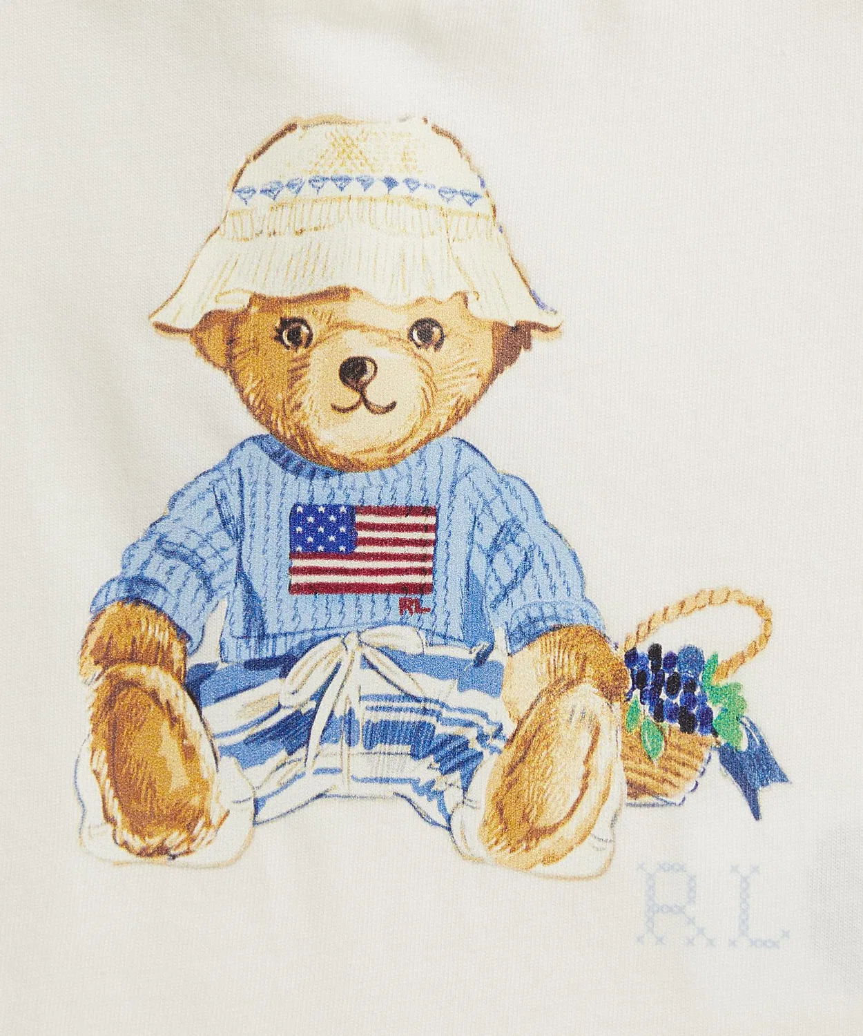 Комплект: футболка Polo Bear и шорты из льна и хлопка, белый — фото 3