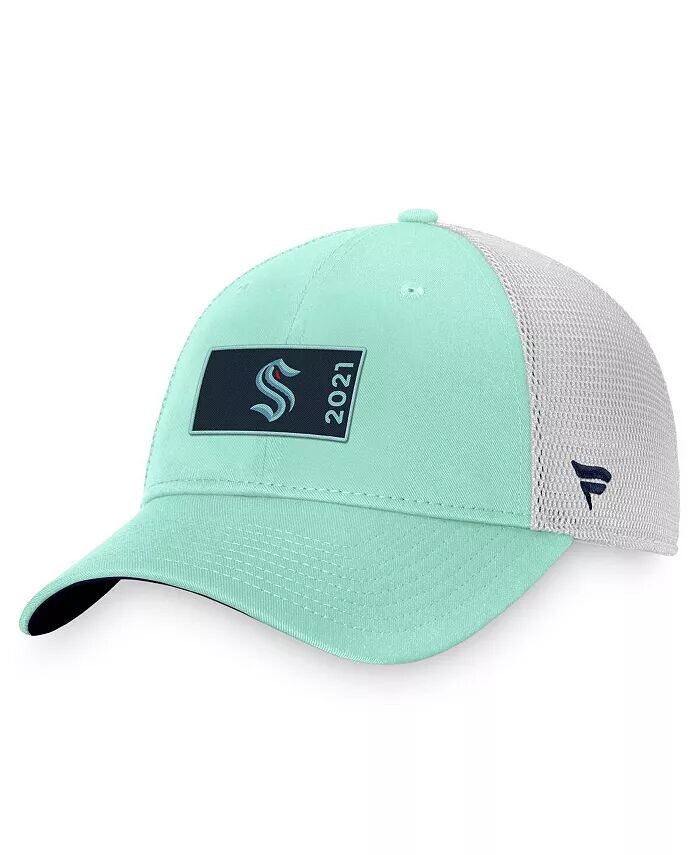 

Мужская голубая и белая кепка Seattle Kraken Authentic Pro Rink Trucker Snapback Fanatics