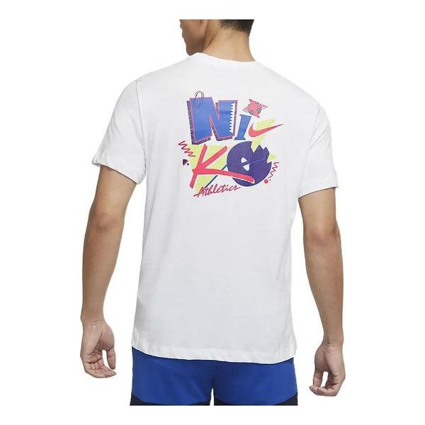 

Футболка Men's Nike Back Alphabet Logo Round Neck Short Sleeve White T-Shirt, белый