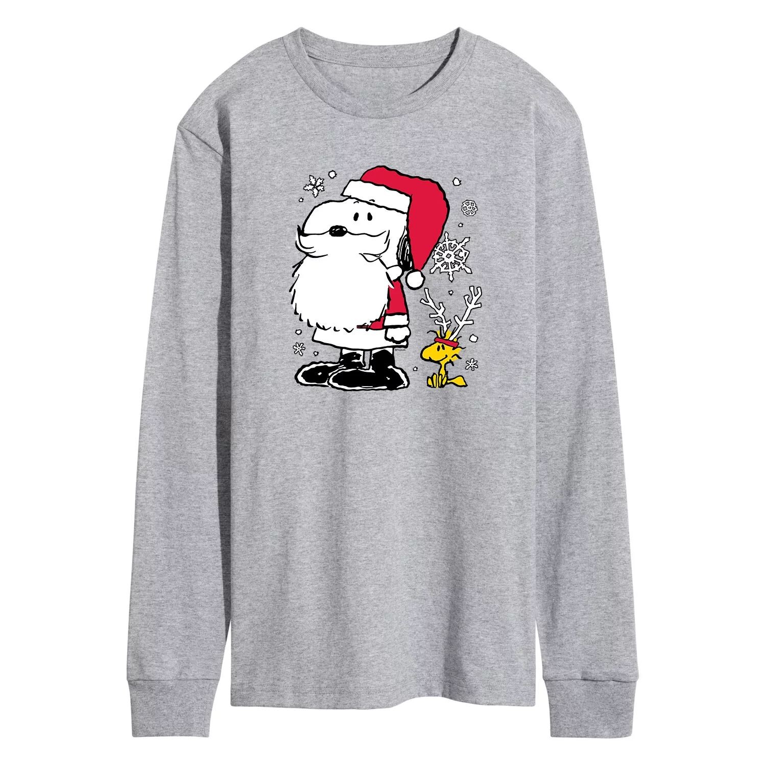 

Мужская футболка с длинными рукавами Peanuts Snoopy Santa Reindeer Licensed Character