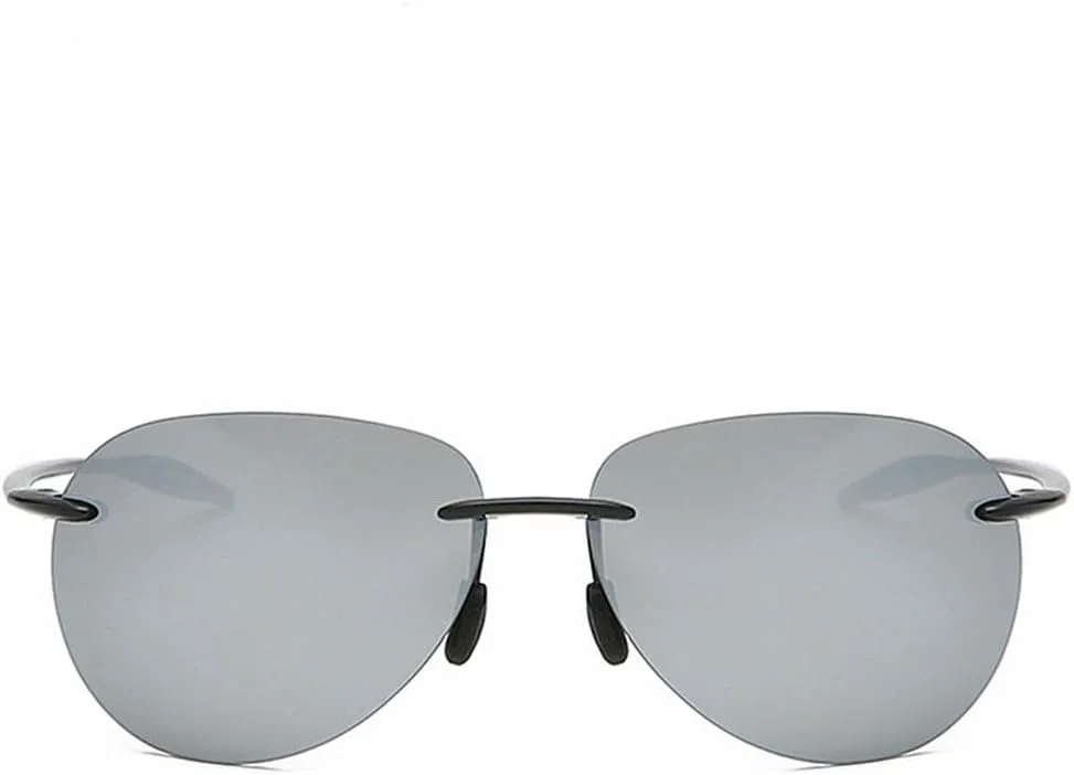 

Солнцезащитные очки TR90 без оправы с поляризацией, ультралегкие солнцезащитные очки для мужчин и женщин, зеркальные солнцезащитные очки без оправы KTUCN, Silver