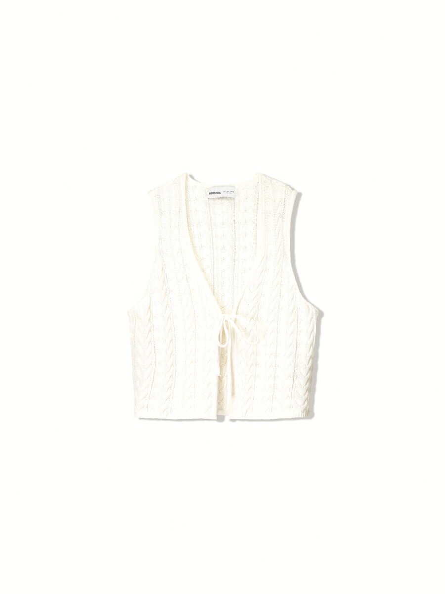 

Вязаный кардиган Bershka, белый