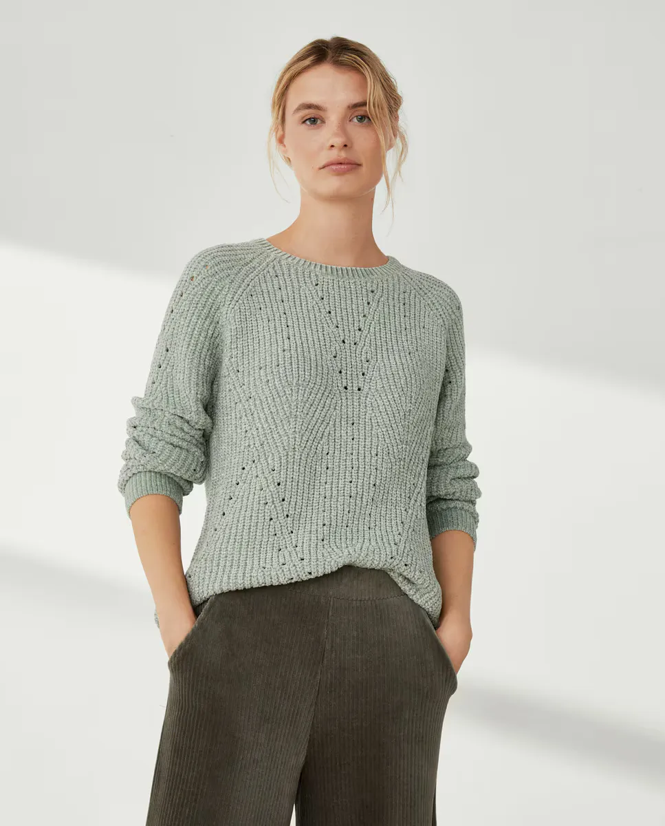 

Свитер из синели с люрексом Southern Cotton, цвет Verde Agua