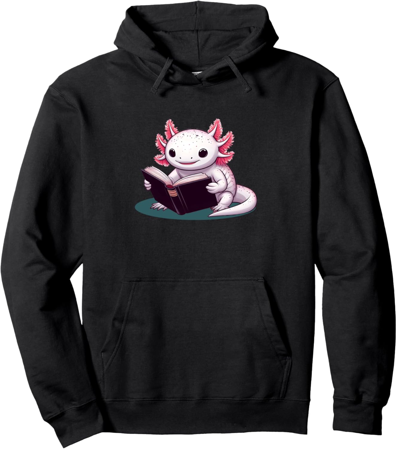 

Толстовка с изображением аксолотля, читающего книгу Axolotl Bookworm Collection, черный