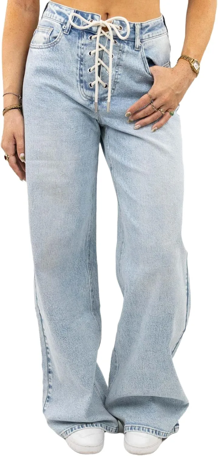 

Женские джинсы Cross Tie с прямыми штанинами Mid Rise YADMISU