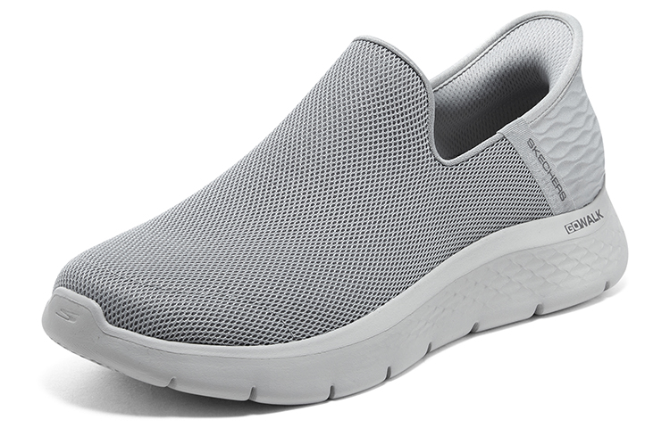 Слипоны Go Walk 'Светло-серые' Skechers, Серый Белый — фото 3