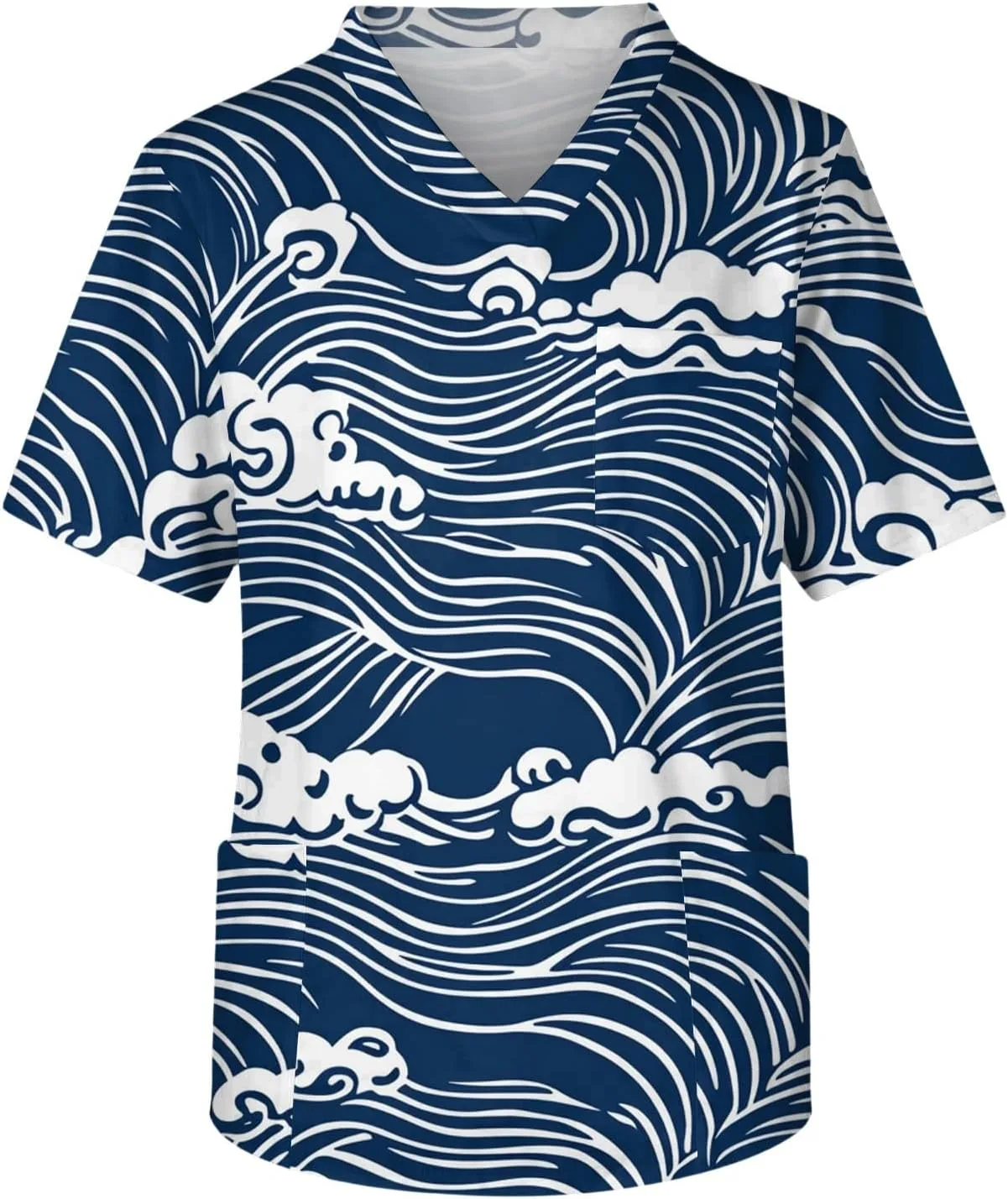 

Мужская футболка для скраба с коротким рукавом и карманами WENKOMG1