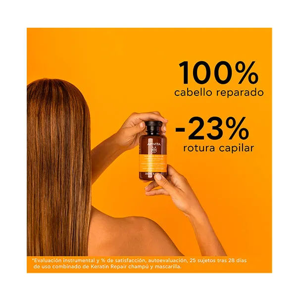 Питательный и восстанавливающий шампунь Keratin Repair Apivita, 250 ml — фото 3